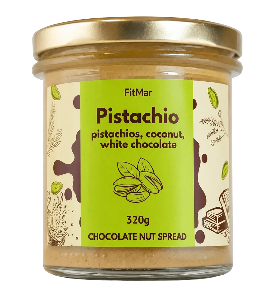 Pistaziencreme mit Kokos und weißer Schokolade